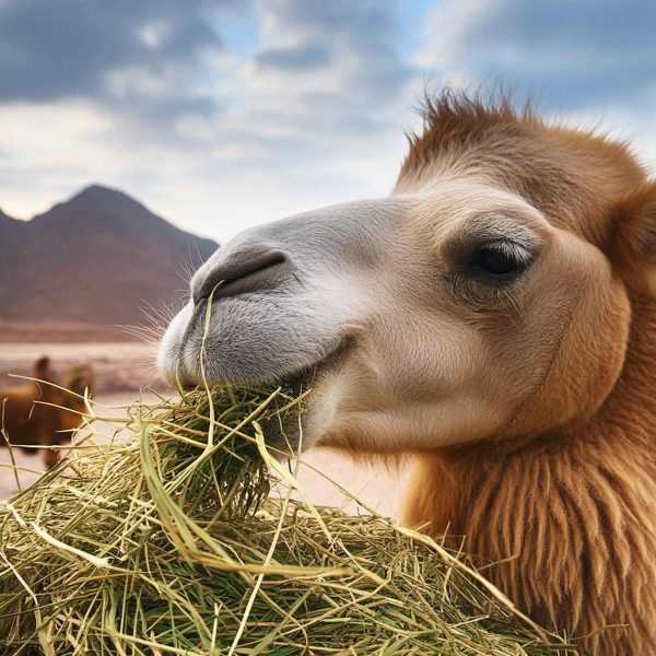 Firefly camel eating hay 13114